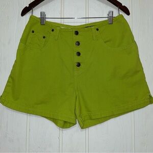 Vintage Denim Shorts - No Boundaries - Lime Green Y2K